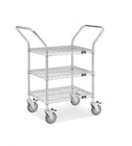 Chrome Heavy-Duty Wire Cart - 36 x 18 x 41, 3 Shelf - ULINE - H-2660