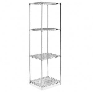 Uline Chrome Wire Shelving Unit - Chrome Wire Shelving Unit, 24" x 24" x 86" - H-2944-86