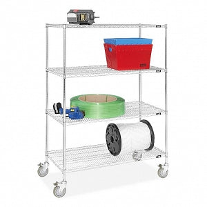 Uline Mobile Shelving - SHELVING, MOBILE, CHROME, 48"X24"X69" - H-3157