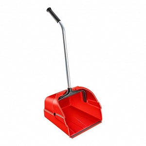 Uline Jumbo Plastic Standing Dust Pan - Jumbo Standing Dust Pan, Red - H-6497R