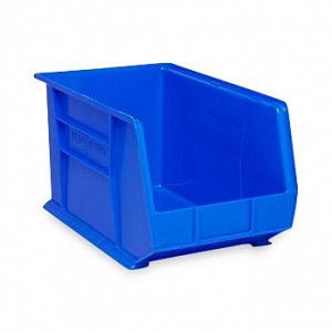 Uline Clear Plastic Stackable Bins - Plastic Stackable Bins, 18" x 11" x 10", Blue - S-12421BLU