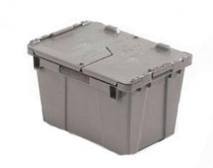 Uline Plastic Round Trip Totes - Round Trip Totes, Gray, 13.8" x 8.9" x 8.8" - S-12676GR