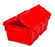 Uline Plastic Round Trip Totes - Round Trip Totes, Red, 17.7" x 10.1" x 6" - S-13499R