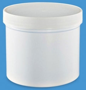 Uline White Round Wide-Mouth Jars - White Round Wide-Mouth Plastic Jars, 32 oz., White Cap - S-14511