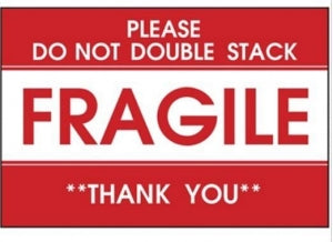 Uline Fragile Shipping Labels - "Please Do Not Double Stack / Fragile / Thank You" Label, 3" x 5" - S-5946