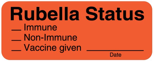 Medical Use Labels - Rubella Status Label, 2-1/4" x 7/8"