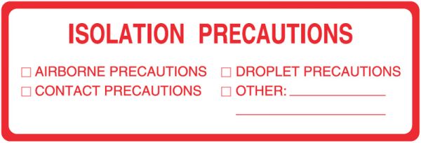 Medical Use Labels - Isolation Precaution Labels, 6" x 2"