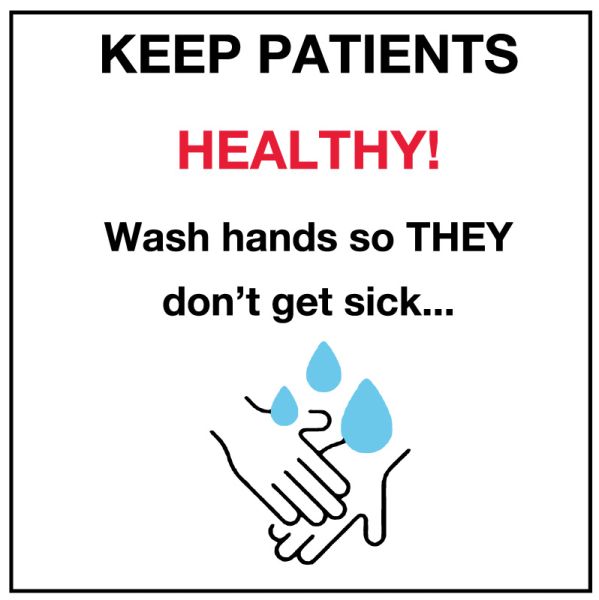 Medical Use Labels - Hand Washing Labels, 6" x 6"