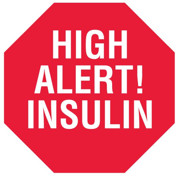 Medical Use Labels - INSULIN, Alert Label, 1-1/2" x 1/2"