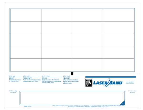 Medical Use Labels - Adult Patient Identification Laser Wristband, 8-1/2" x 11" w/ 1" band