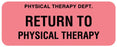 Medical Use Labels - RETURN TO PHYSICAL THERAPY, 2-1/4" x 7/8"