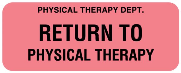 Medical Use Labels - RETURN TO PHYSICAL THERAPY, 2-1/4" x 7/8"