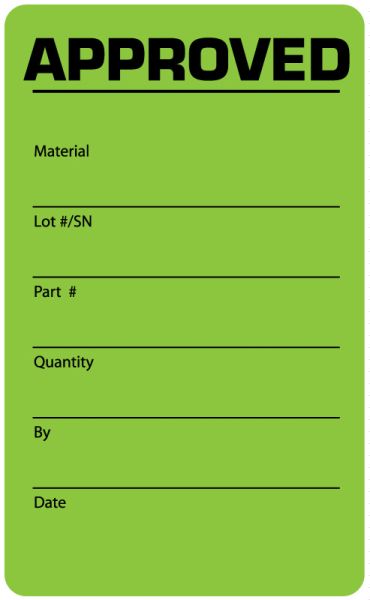 Medical Use Labels - Quality Control Label, 2-1/8" x 3-1/2"