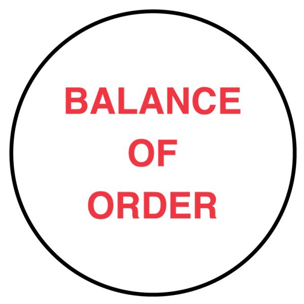 Medical Use Labels - BALANCE OF ORDER, Medication Instruction Label, 3/4" x 3/4"