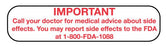 Medical Use Labels - MEDICATION SIDE EFFECTS, Medication Instruction Label, 1-5/8" x 3/8"