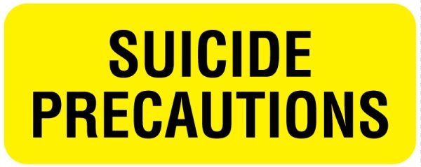 Medical Use Labels - Suicide Precautions Label, 2-1/4" x 7/8"