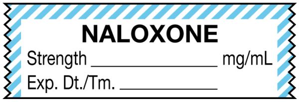 Medical Use Labels - Anesthesia Tape, Naloxone mg/mL, 1-1/2" x 1/2"