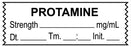 Medical Use Labels - Anesthesia Tape, Protamine mg/mL, Date Time Initial, 1-1/2" x 1/2"