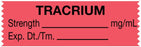 Medical Use Labels - Anesthesia Tape, Tracurium mg/mL, 1-1/2" x 1/2"