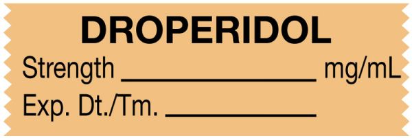 Medical Use Labels - Anesthesia Tape, Droperidol mg/mL, 1-1/2" x 1/2"