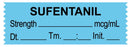 Medical Use Labels - Anesthesia Tape, Sufentanil mcg/mL, Date Time Initial, 1-1/2" x 1/2"