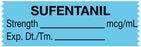 Medical Use Labels - Anesthesia Tape, Sufentanil mcg/mL, 1-1/2" x 1/2"