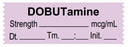 Medical Use Labels - Anesthesia Tape, Dobutamine mcg/mL, Date Time Initial, 1-1/2" x 1/2"