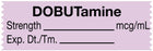 Medical Use Labels - Anesthesia Tape, DOBUTamine mcg/mL, 1-1/2" x 1/2"