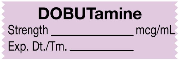 Medical Use Labels - Anesthesia Tape, DOBUTamine mcg/mL, 1-1/2" x 1/2"