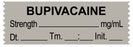 Medical Use Labels - Anesthesia Tape, Bupivacaine mg/mL, Date Time Initial, 1-1/2" x 1/2"