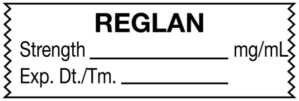 Medical Use Labels - Anesthesia Tape, Reglan mg/mL, 1-1/2" x 1/2"