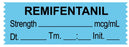 Medical Use Labels - Anesthesia Tape, Remifentanil mcg/mL, Date Time Initial, 1-1/2" x 1/2"