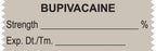 Medical Use Labels - Anesthesia Tape, Bupivacaine %, 1-1/2" x 1/2"