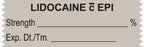 Medical Use Labels - Anesthesia Tape, Lidocaine w/EPI, 1-1/2" x 1/2"