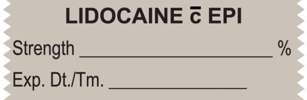 Medical Use Labels - Anesthesia Tape, Lidocaine w/EPI, 1-1/2" x 1/2"