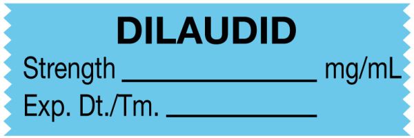 Medical Use Labels - Anesthesia Tape, Dilaudid mg/mL, 1-1/2" x 1/2"