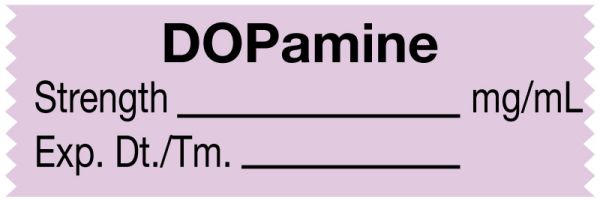 Medical Use Labels - Anesthesia Tape, DOPamine mg/mL, 1-1/2" x 1/2"