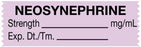 Medical Use Labels - Anesthesia Tape, Neosynephrine mg/mL, 1-1/2" x 1/2"