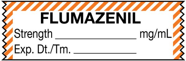 Medical Use Labels - Anesthesia Tape, Flumazenil mg/mL, Date Time Initial, 1-1/2" x 1/2"