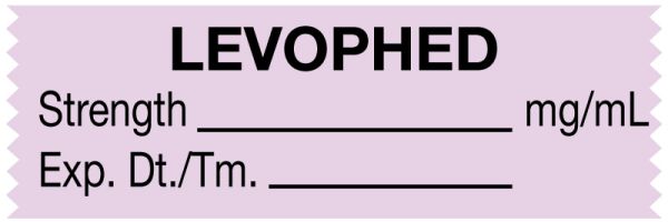 Medical Use Labels - Anesthesia Tape, Levophed mg/mL, 1-1/2" x 1/2"