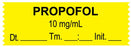 Medical Use Labels - Anesthesia Tape, Propofol 10 mg/mL, Date Time Initial, 1-1/2" x 1/2"