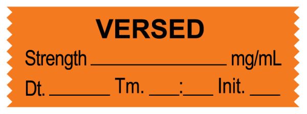 Medical Use Labels - Anesthesia Tape, VERSED mg/mL, DTI 1-1/2" x 1/2"