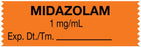 Medical Use Labels - Anesthesia Tape, Midazolam 1 mg/mL, 1-1/2" x 1/2"