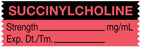 Medical Use Labels - Anesthesia Tape, Succinylcholine mg/mL, 1-1/2" x 1/2"