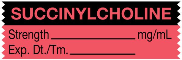 Medical Use Labels - Anesthesia Tape, Succinylcholine mg/mL, 1-1/2" x 1/2"