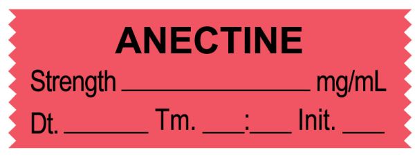 Medical Use Labels - Anesthesia Tape, ANECTINE mg/mL, DTI 1-1/2