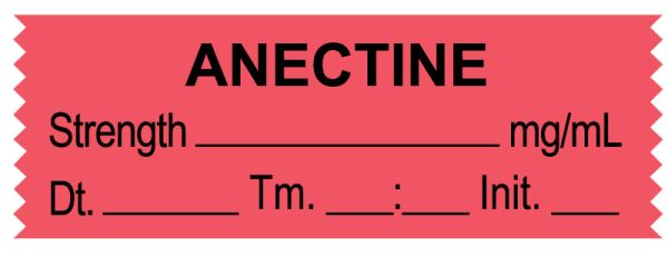 Medical Use Labels - Anesthesia Tape, ANECTINE mg/mL, DTI 1-1/2" x 1/2"