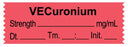 Medical Use Labels - Anesthesia Tape, Vecuronium mg/mL, Date Time Initial, 1-1/2" x 1/2"