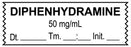 Medical Use Labels - Anesthesia Tape, Diphenhydramine 50 mg/mL, Date Time Initial, 1-1/2" x 1/2"