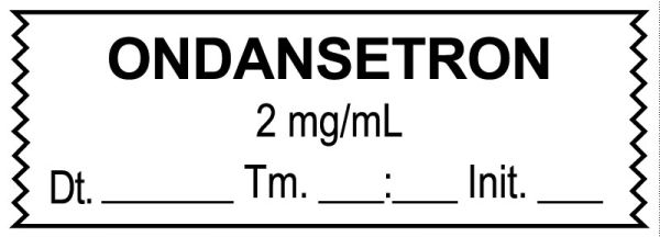 Medical Use Labels - Anesthesia Tape, Ondansetron 2 mg/mL, Date Time Initial, 1-1/2" x 1/2"